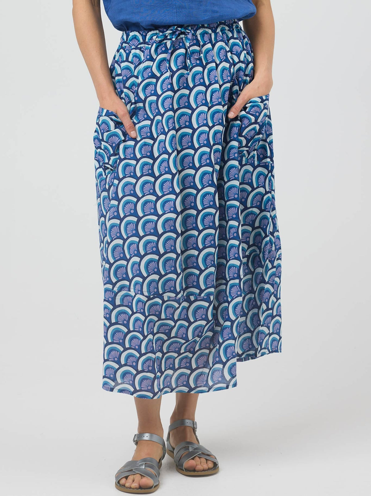 Cake Pocket Panel Skirt (Blue Arches)