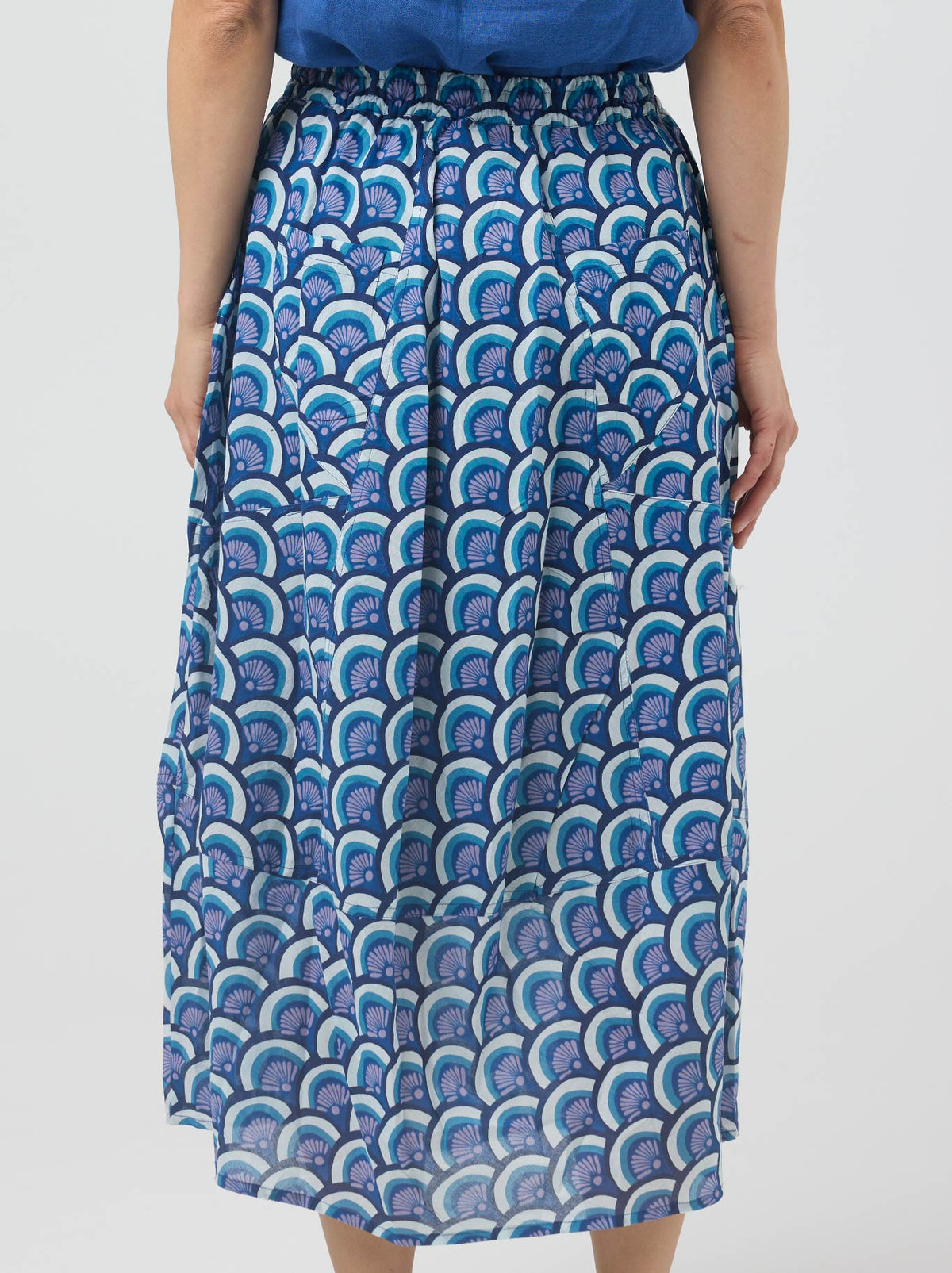 Cake Pocket Panel Skirt (Blue Arches)