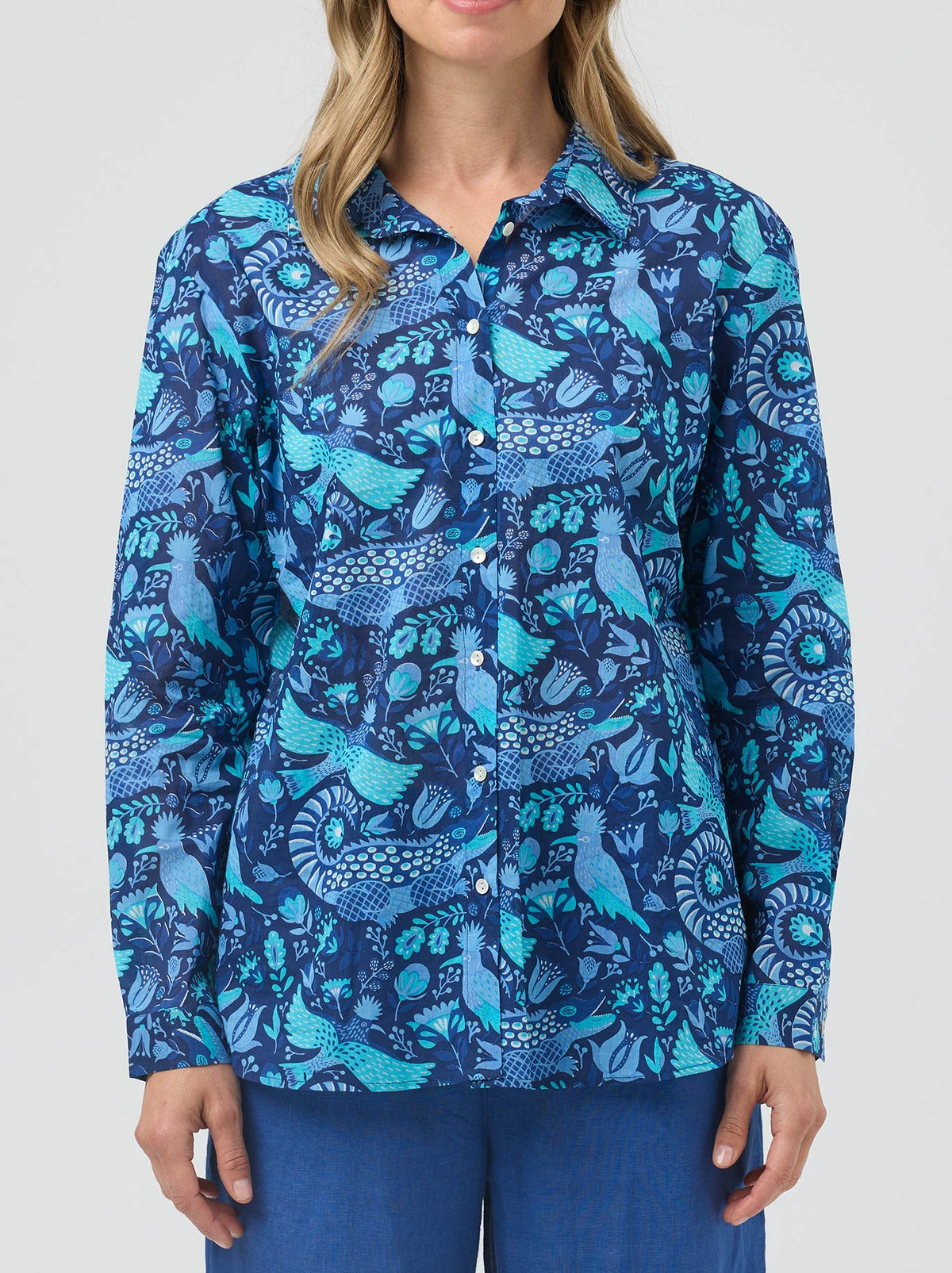Cake Boyfriend Shirt (Birds & Flowers)