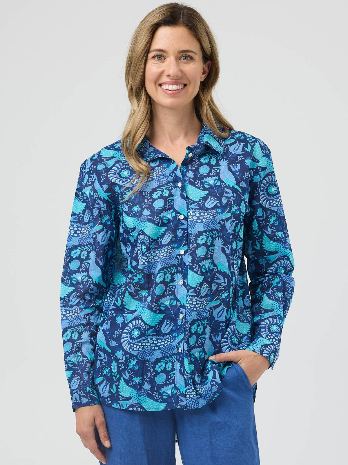 Cake Boyfriend Shirt (Birds & Flowers)