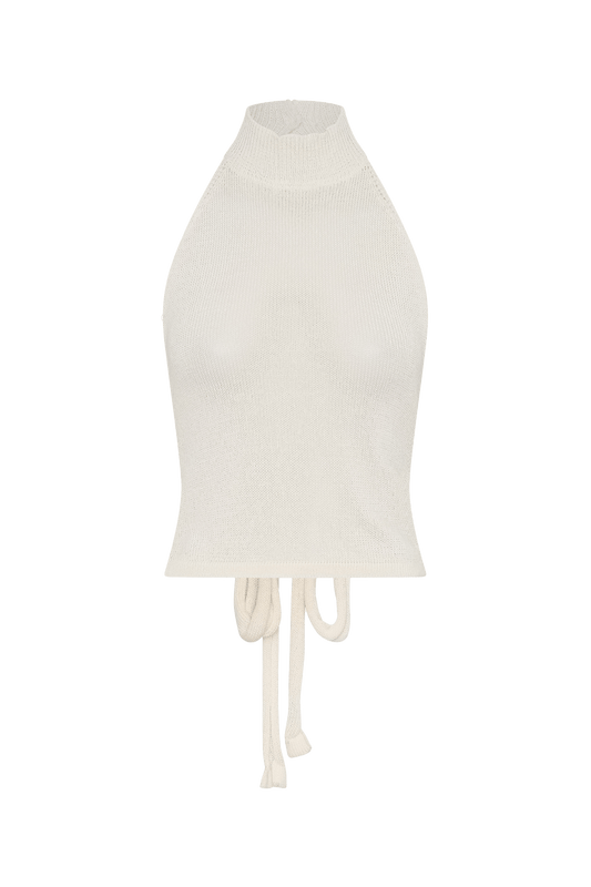 SNDYS Cali Halter Top (Off White)