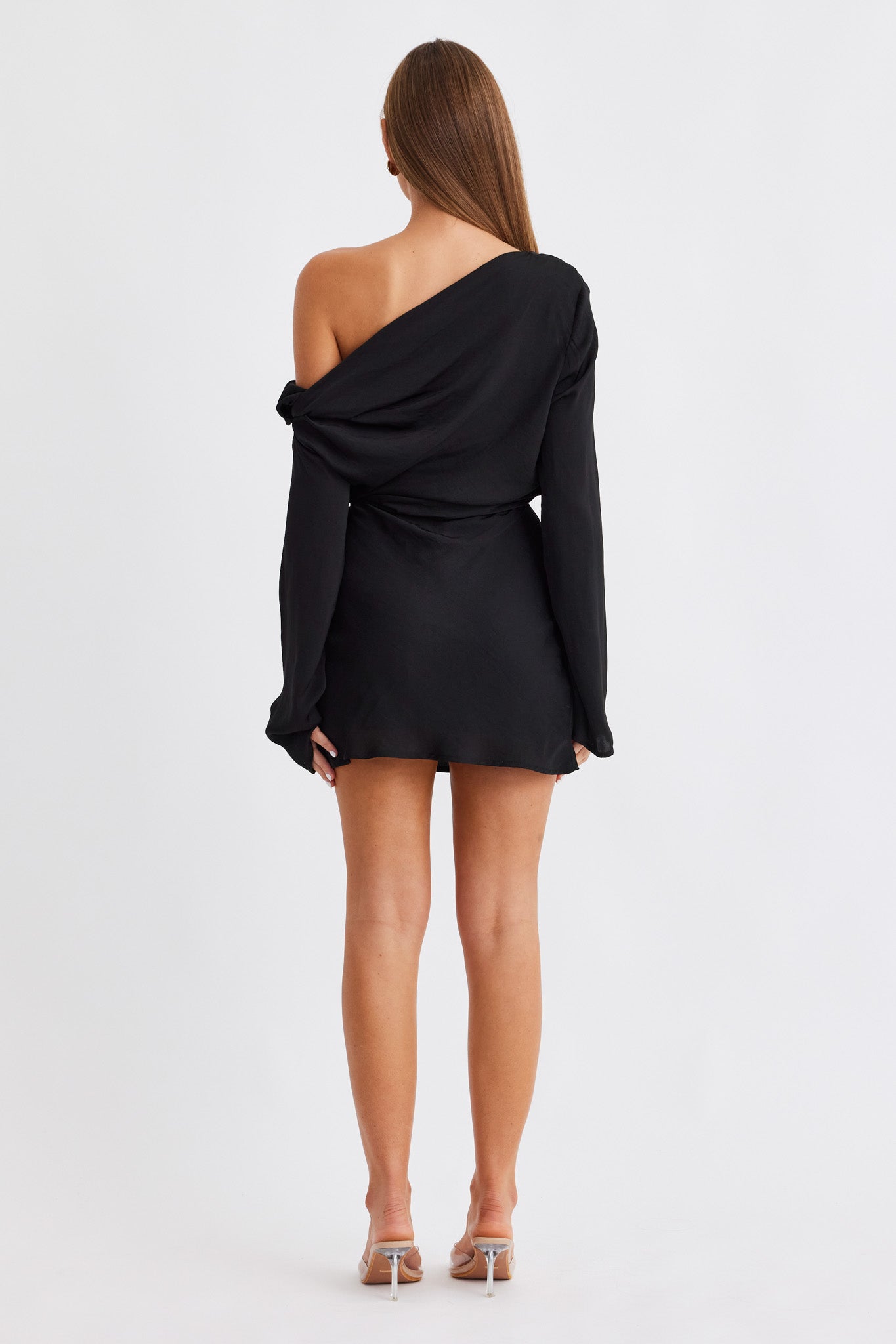 SNDYS CALISSA LONG SLEEVE MINI DRESS (Black)