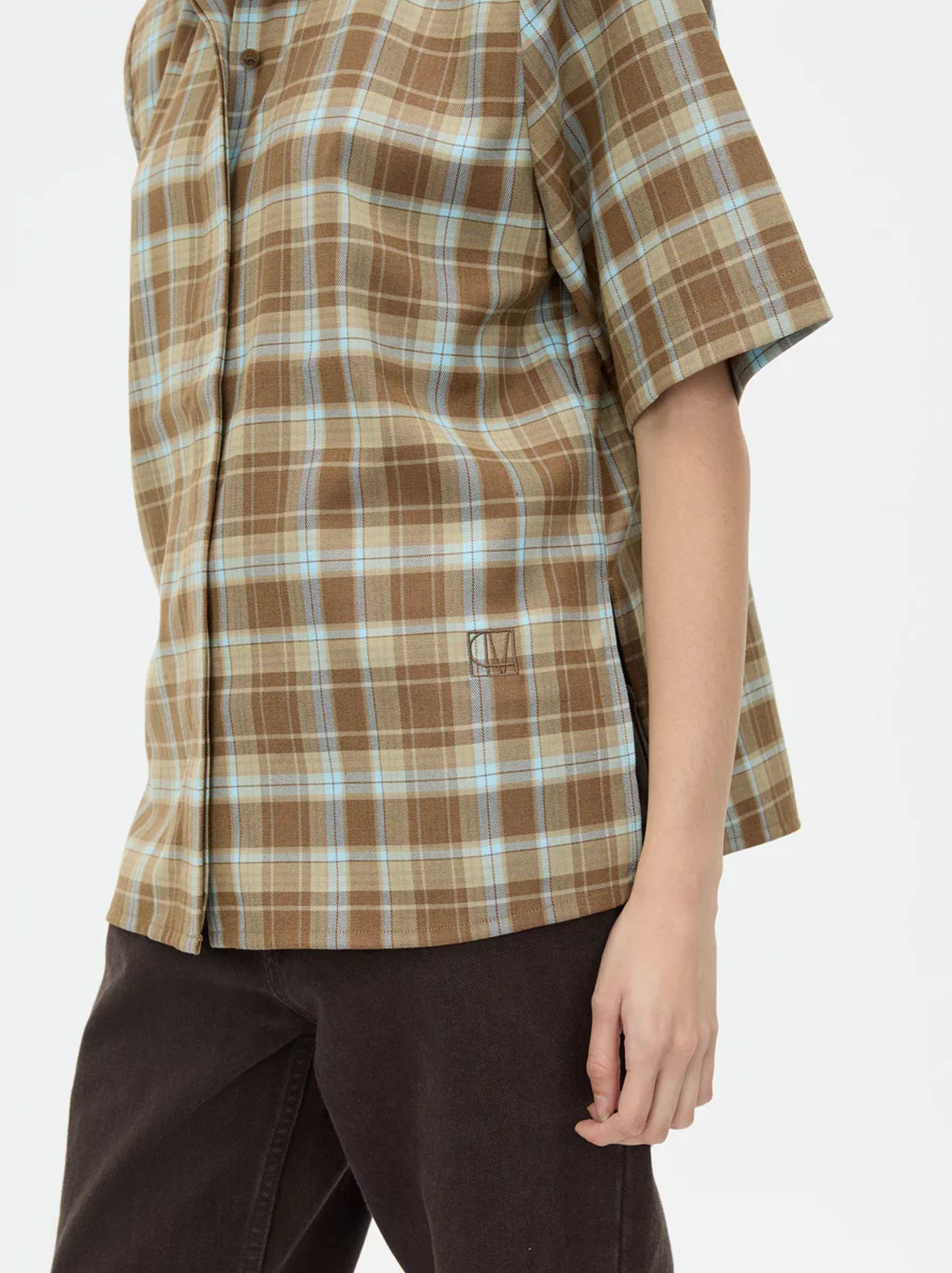 CAMILLA AND MARC ARIAN SHORT SLEEVE CHECK SHIRT (Chocolate)