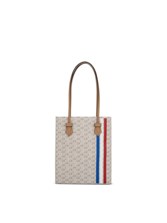 Image of Bags. Productname: MOREAU Cannes Vertical Tote GM with Stripes in Champagne colour by brand - MOREAU