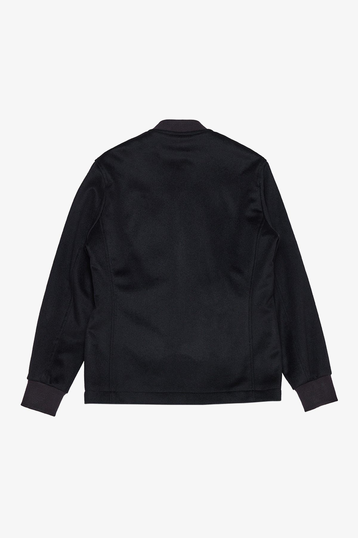Image of a model wearing Outerwear. Product name - Bomber Black Jacket in Black colour by brand - Anthony Squires