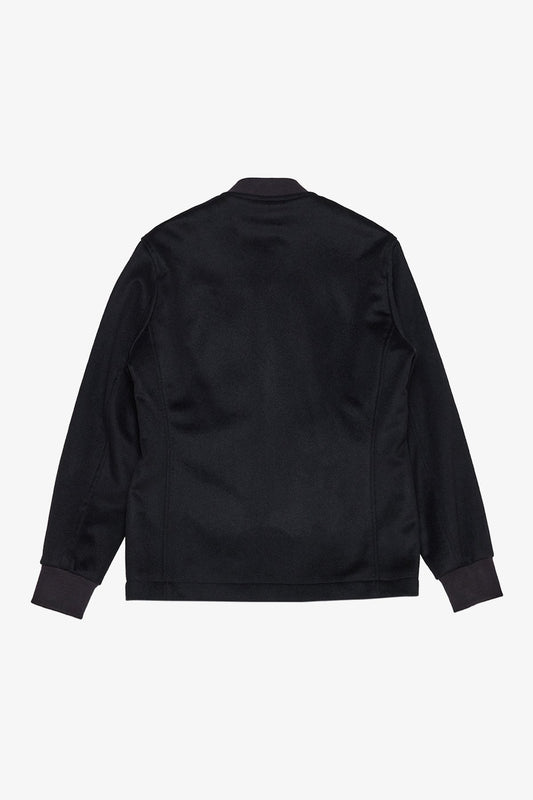 Image of a model wearing Outerwear. Product name - Bomber Black Jacket in Black colour by brand - Anthony Squires