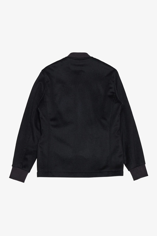 Image of a model wearing Outerwear. Product name - Bomber Black Jacket in Black colour by brand - Anthony Squires