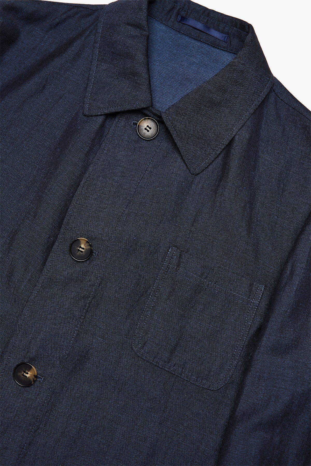 Image of Coats & Jackets. Product name - Carter Dark Blue Shirt Jacket in Blue colour by brand - Anthony Squires
