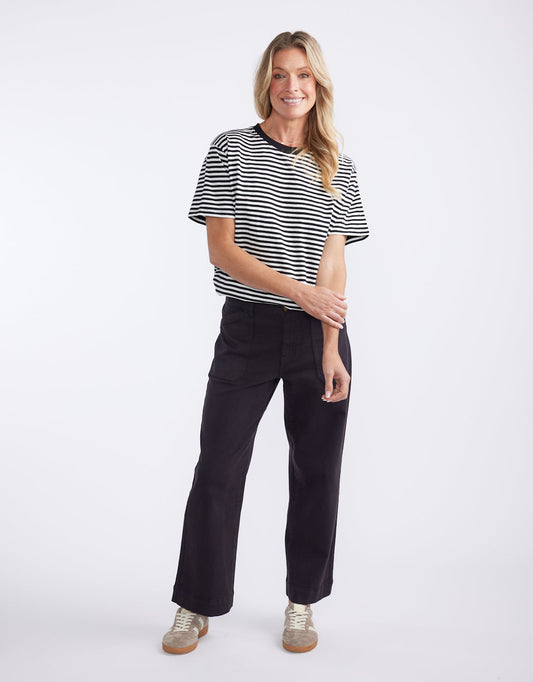 White & Co. Catalina Wide Leg Jeans Washed (Black)