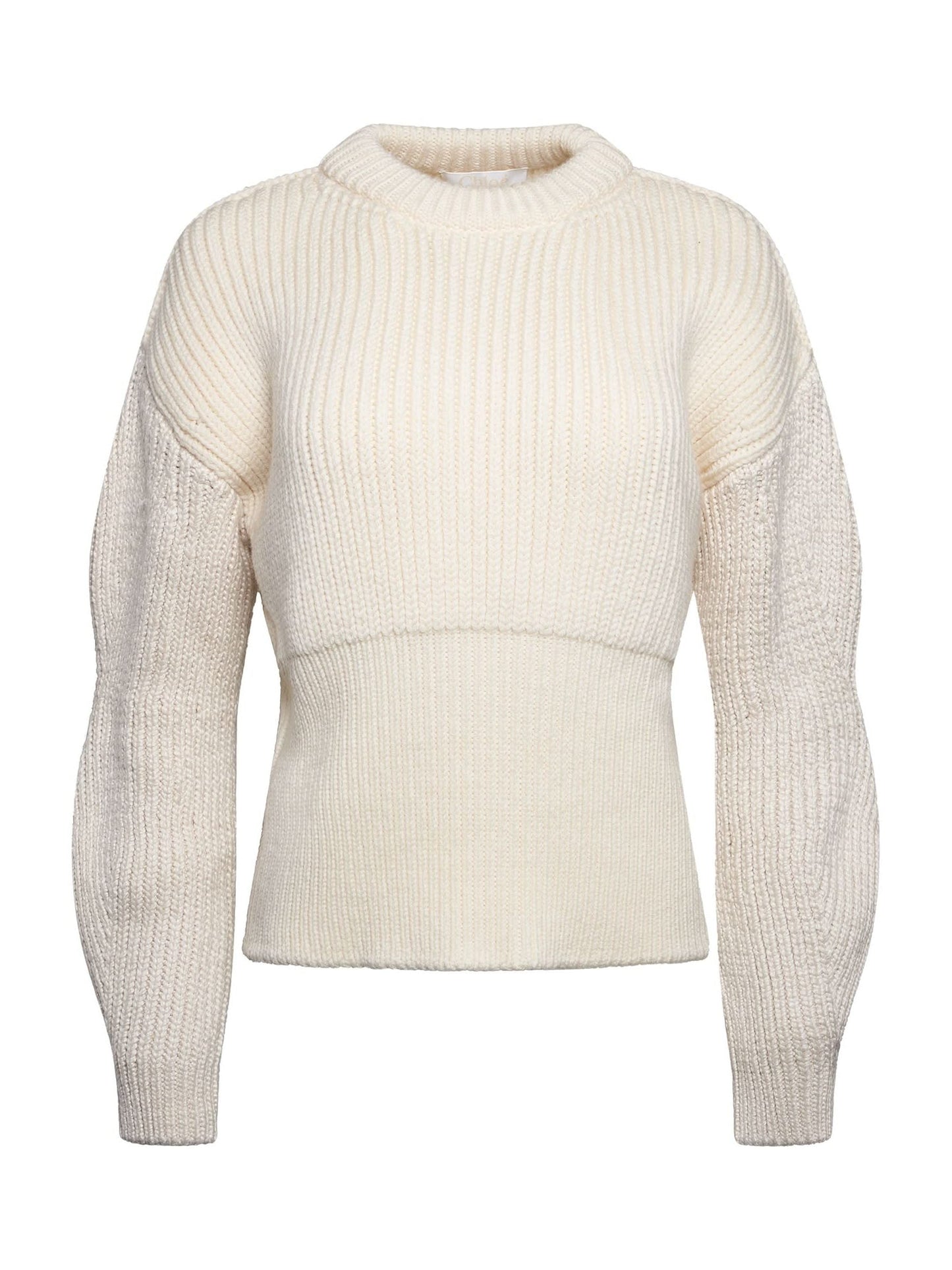 Image of a model wearing Outerwear. Productname: CHLOE Knitwear in White colour by brand - CHLOE