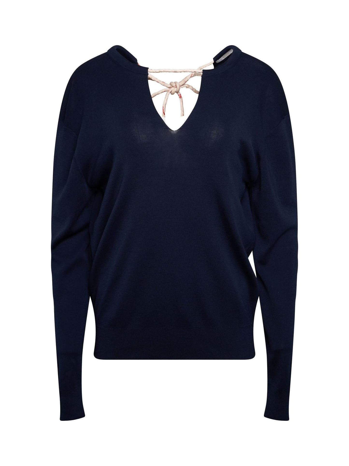 Image of a model wearing Tops. Productname: CHLOE Knit Pullover in Navy colour by brand - CHLOE