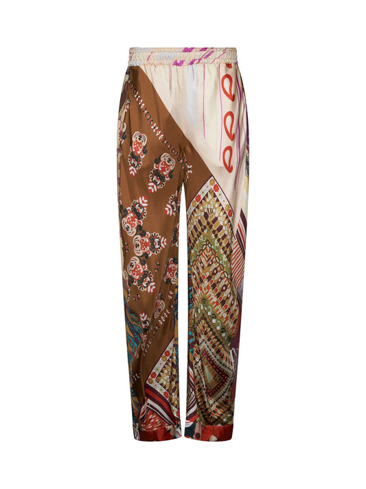 Image of a model wearing Pants. Productname: CHLOE Trousers in Green colour by brand - CHLOE