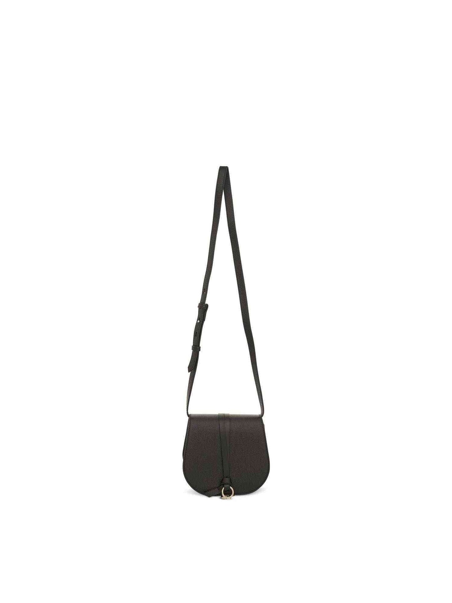CHLOE Chloe Ladies Alphabet Logo Charm Mini Saddle Bag (Black)