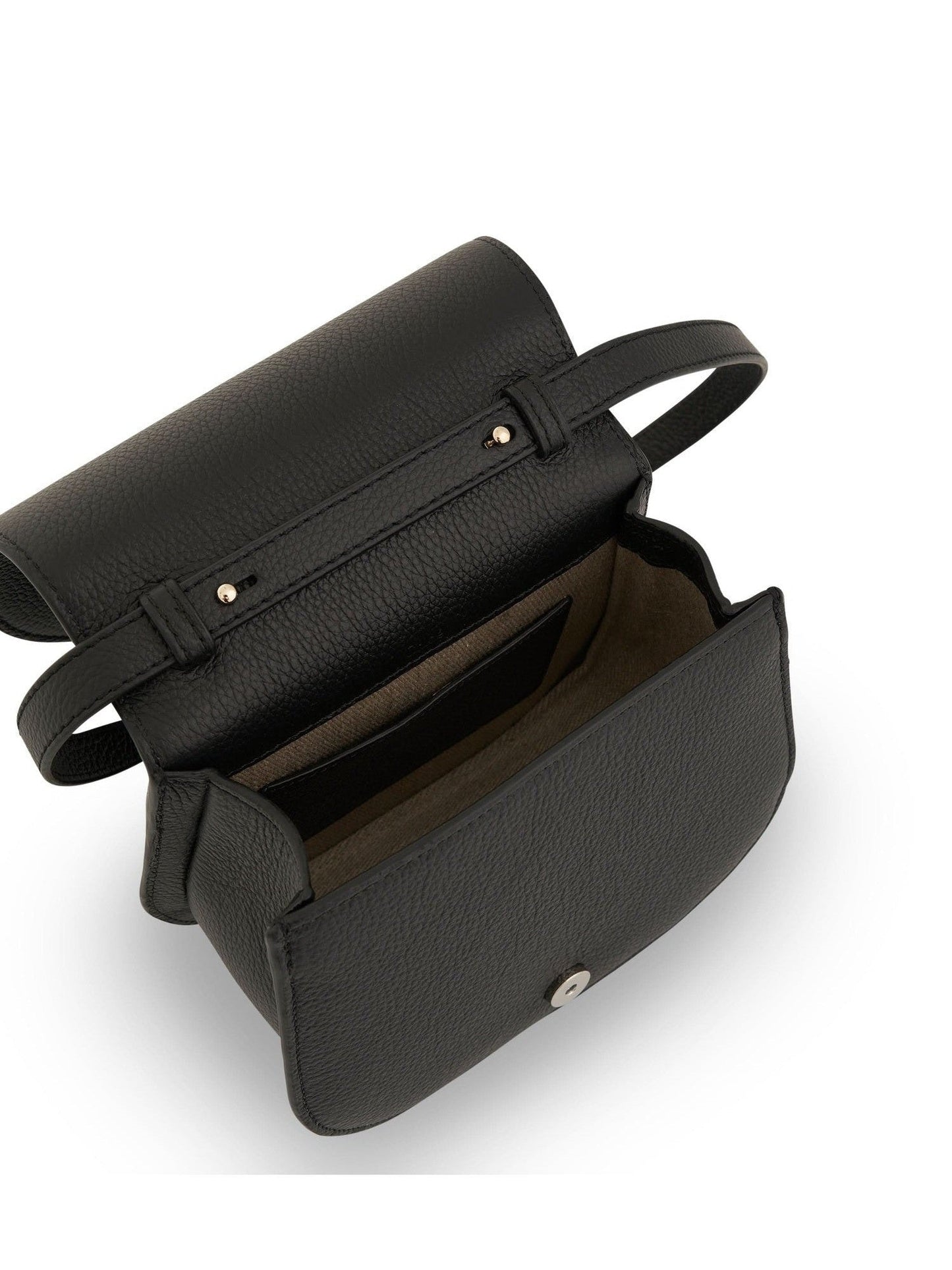 CHLOE Chloe Ladies Alphabet Logo Charm Mini Saddle Bag (Black)