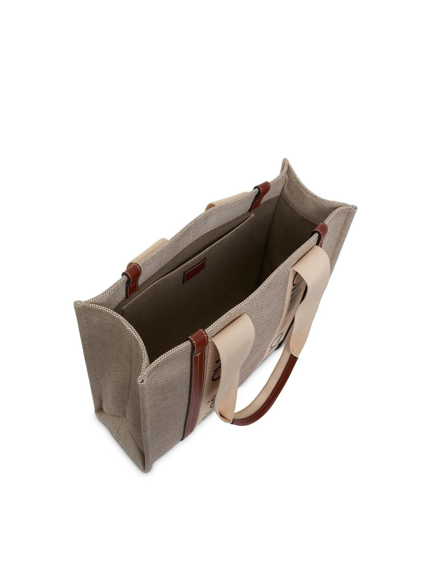 CHLOE Medium Eco Woody Tote Bag with Strap (White)