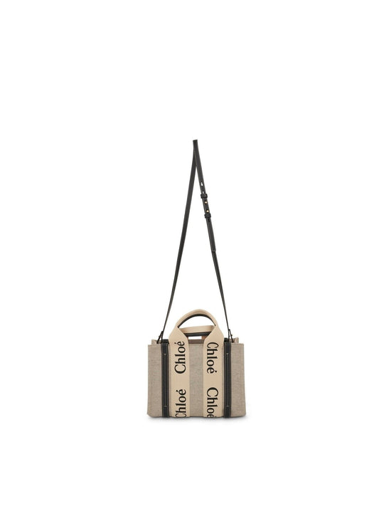 Image of Bags. Productname: CHLOE Small Eco Woody Tote Bag with Strap in WHITE colour by brand - CHLOE