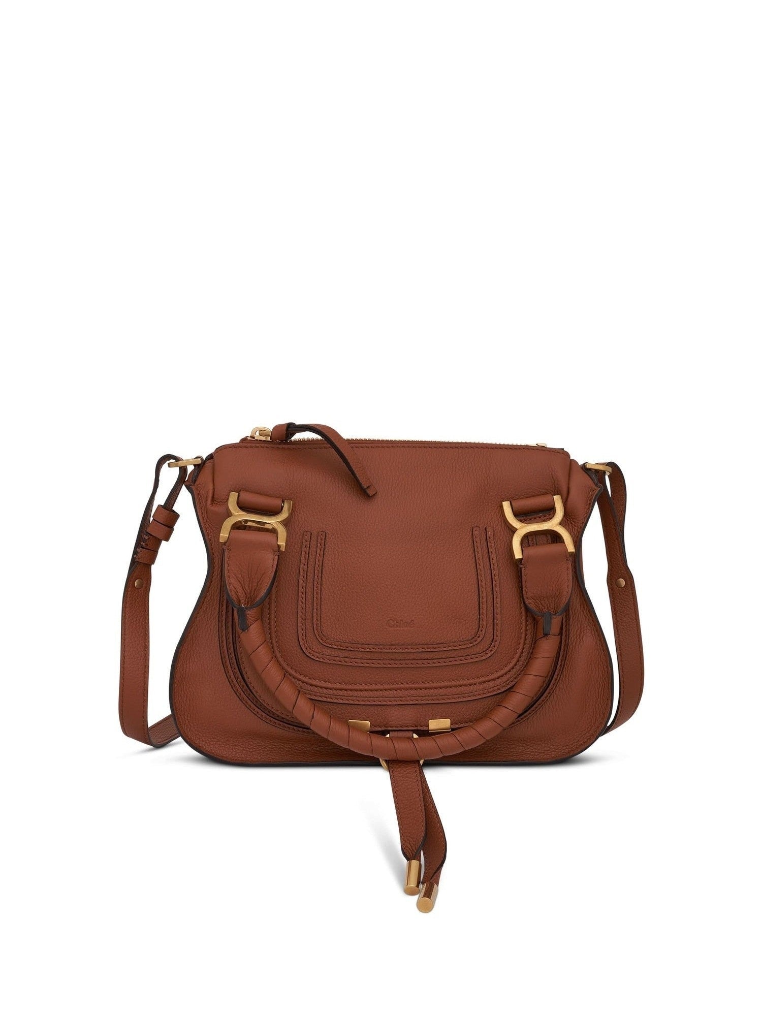 Image of Bags. Productname: CHLOE Marcie Mini Double Carry Bag in Tan colour by brand - CHLOE