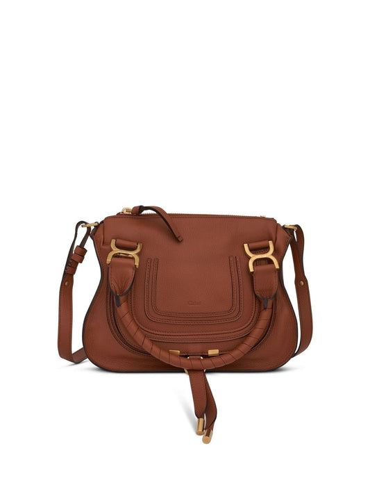 Image of Bags. Productname: CHLOE Marcie Mini Double Carry Bag in Tan colour by brand - CHLOE