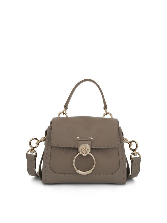 Image of Bags. Productname: CHLOE Mini Tess Day Bag in Grained & Shiny Calfskin in Motty Grey colour by brand - CHLOE
