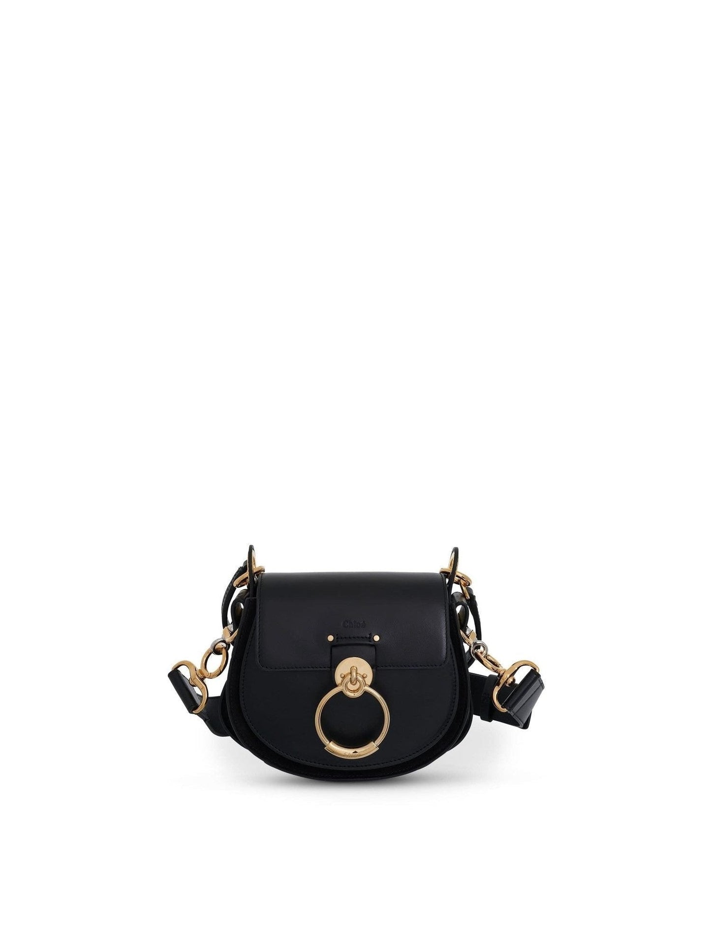 Image of Bags. Productname: CHLOE Small Tess Bag in Shiny & Suede Calfskin in Black colour by brand - CHLOE