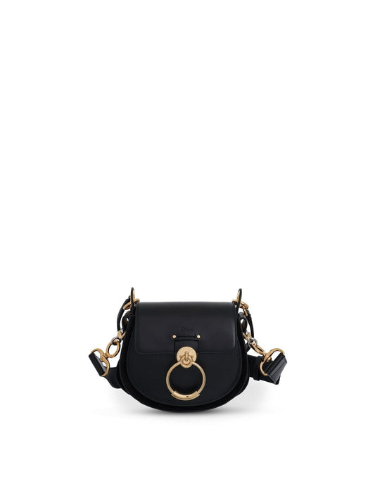 Image of Bags. Productname: CHLOE Small Tess Bag in Shiny & Suede Calfskin in Black colour by brand - CHLOE