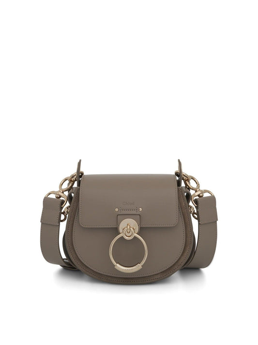 Image of Bags. Productname: CHLOE Small Tess Bag in Shiny & Suede Calfskin in Motty Grey colour by brand - CHLOE