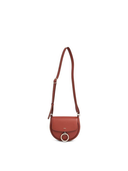 Image of Bags. Product name - Chloe Arlene Crossbody Bag with Metal details in Brown colour by brand - CHLOE