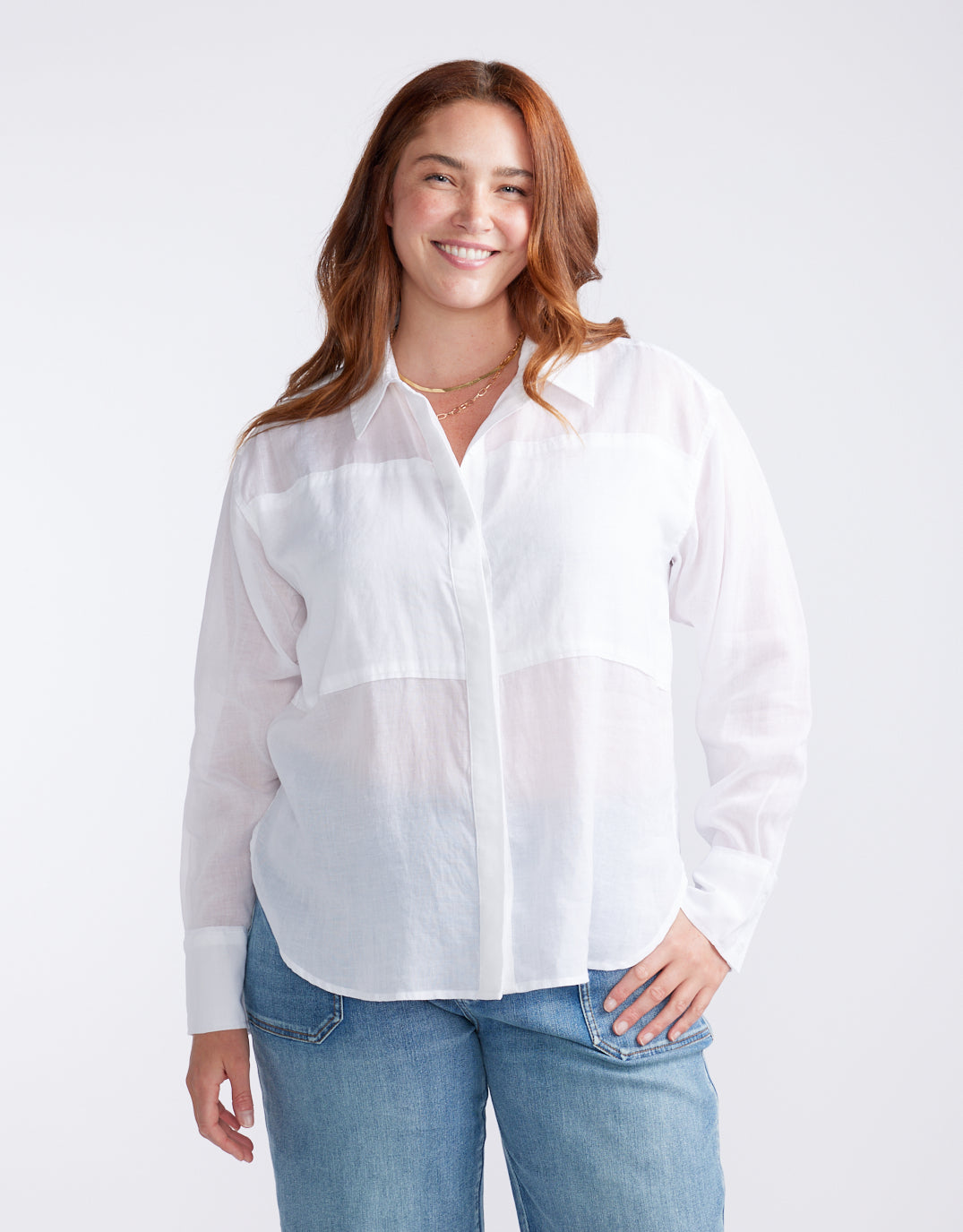 White & Co. Chloe Panel Shirt (White)