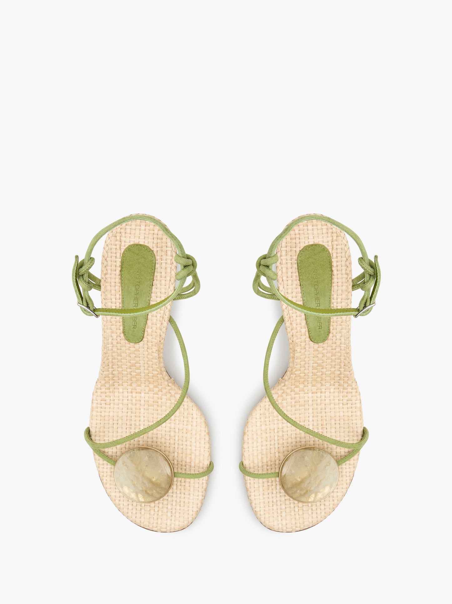 Christopher Esber Doma Stoned Raffia Heel (Citrine)