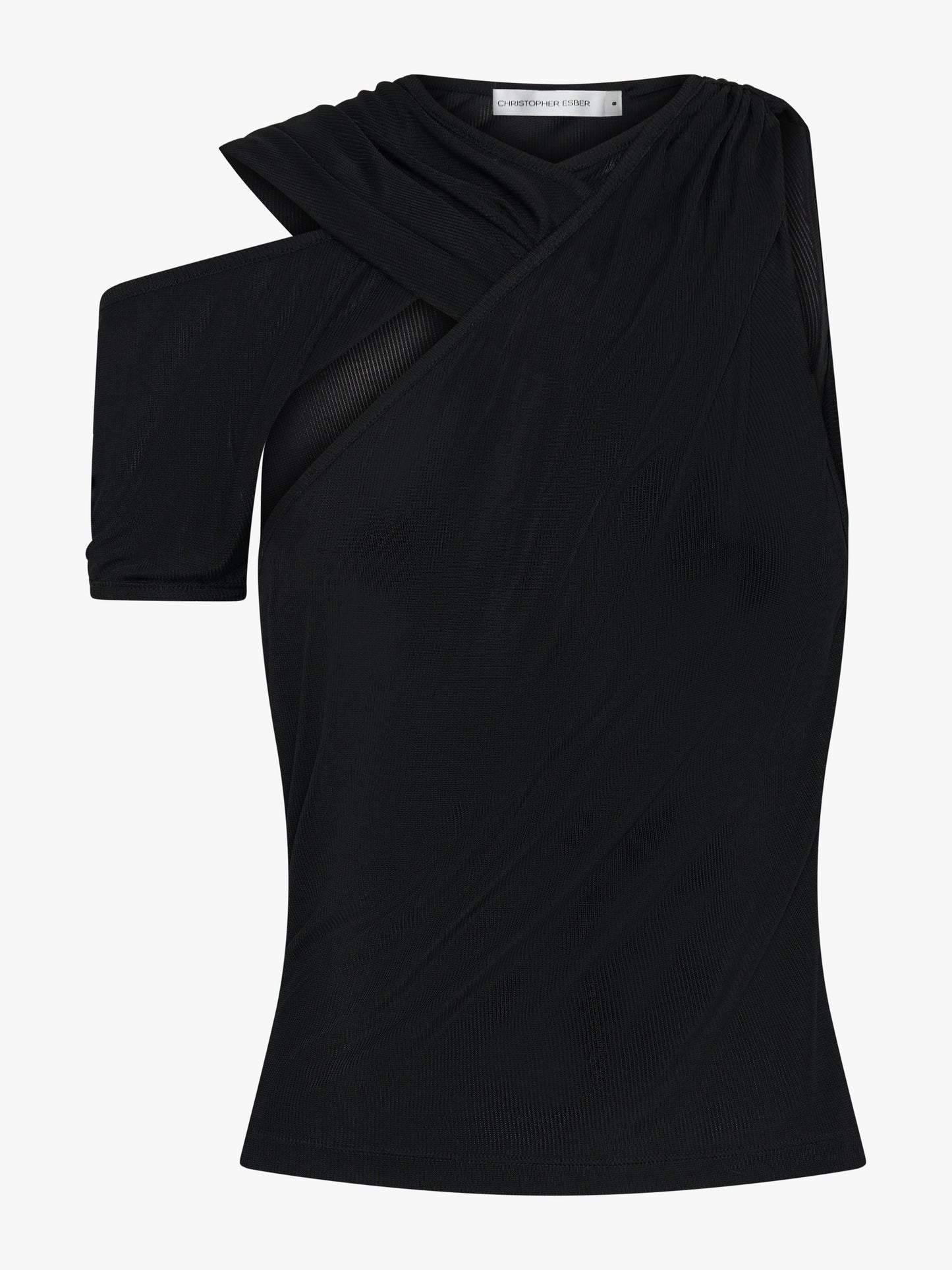Christopher Esber Wrapped Drape Rib Tank (Black)