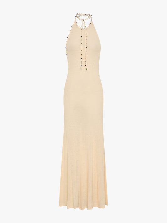 Christopher Esber Beach Quartz Halter Dress (Bone)