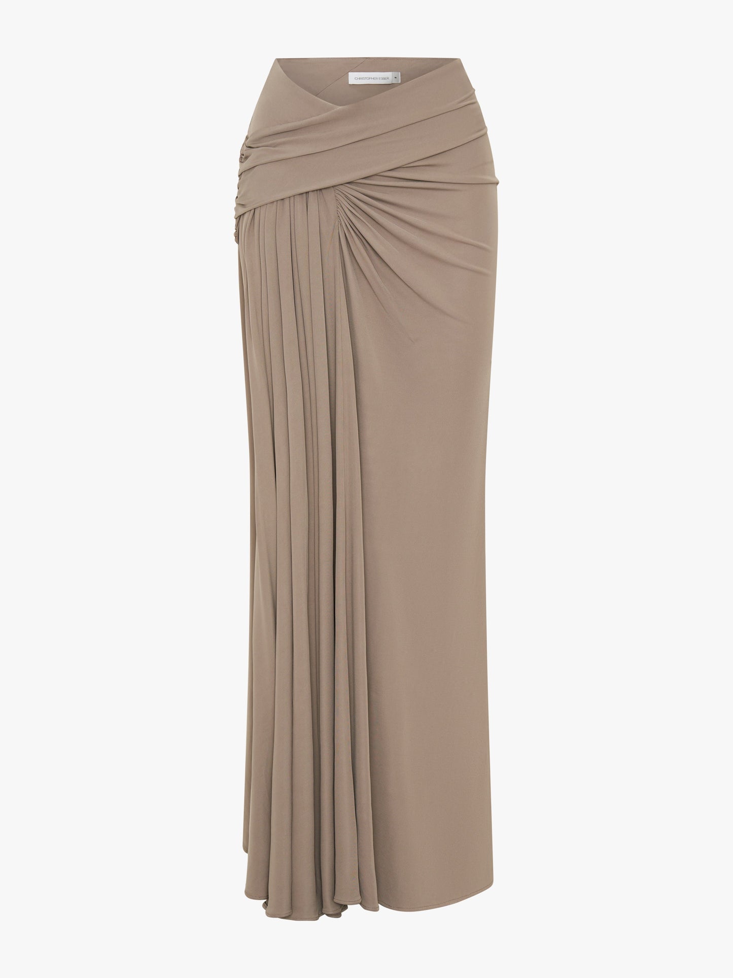 Christopher Esber Aiba Draped Jersey Skirt (Clay)