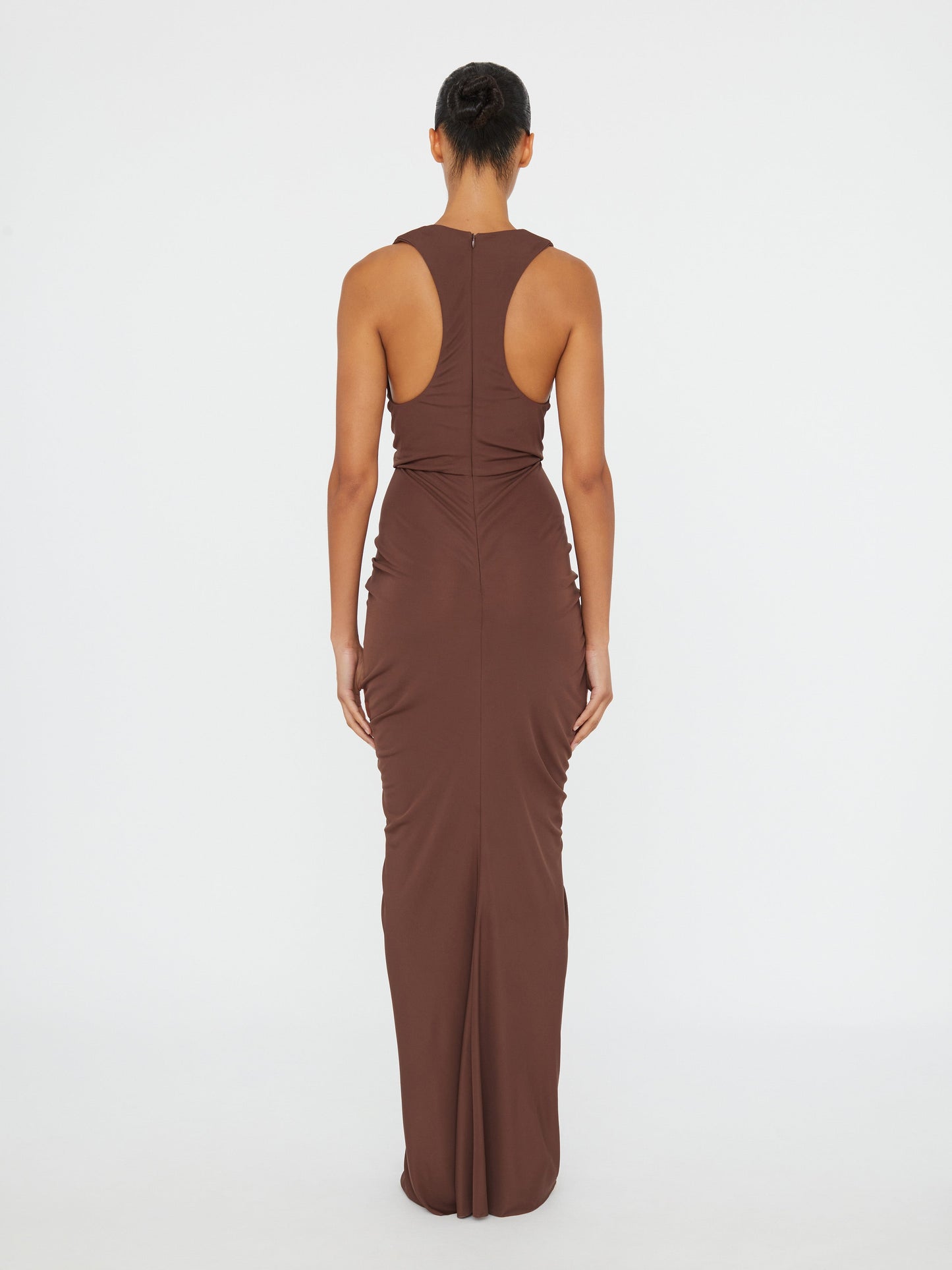 Christopher Esber Vivenda Drape Front Dress (Cacao)
