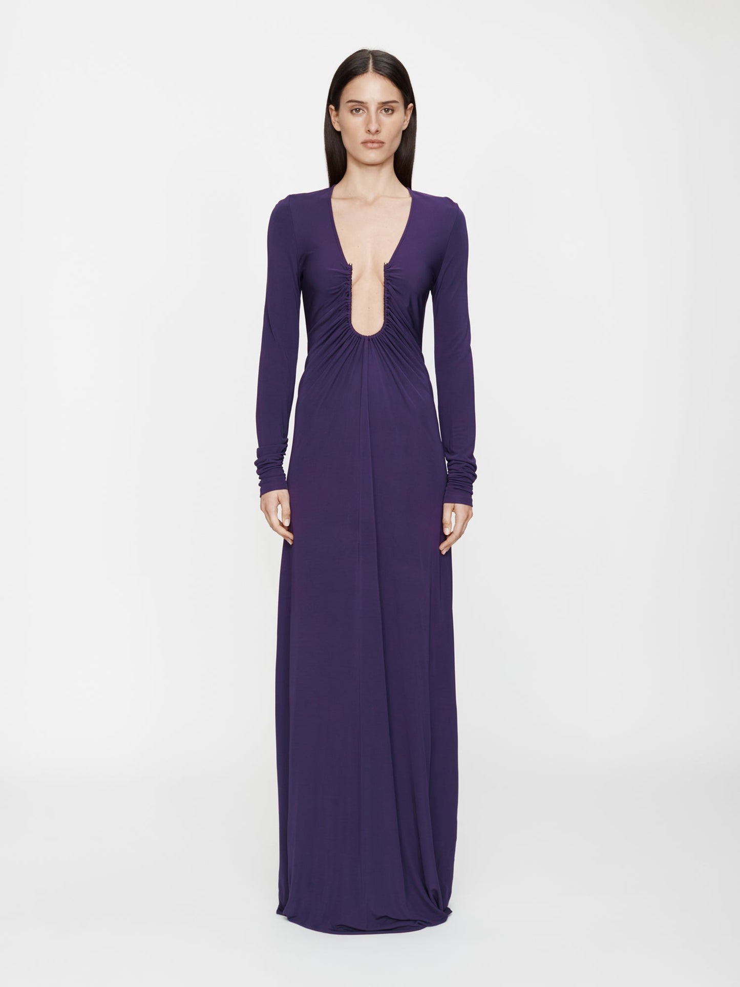 CHRISTOPHER ESBER Arced Palm Long Sleeve Dress (Violet)