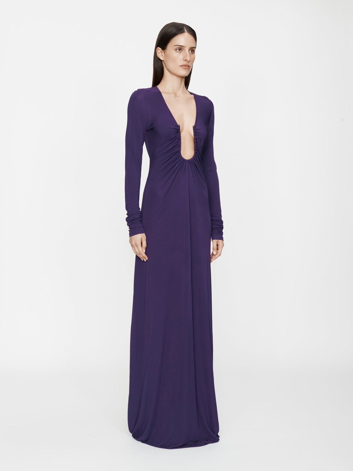 CHRISTOPHER ESBER Arced Palm Long Sleeve Dress (Violet)