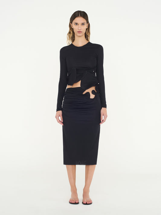 Christopher Esber Venus Looped Long Sleeve Top (Black)