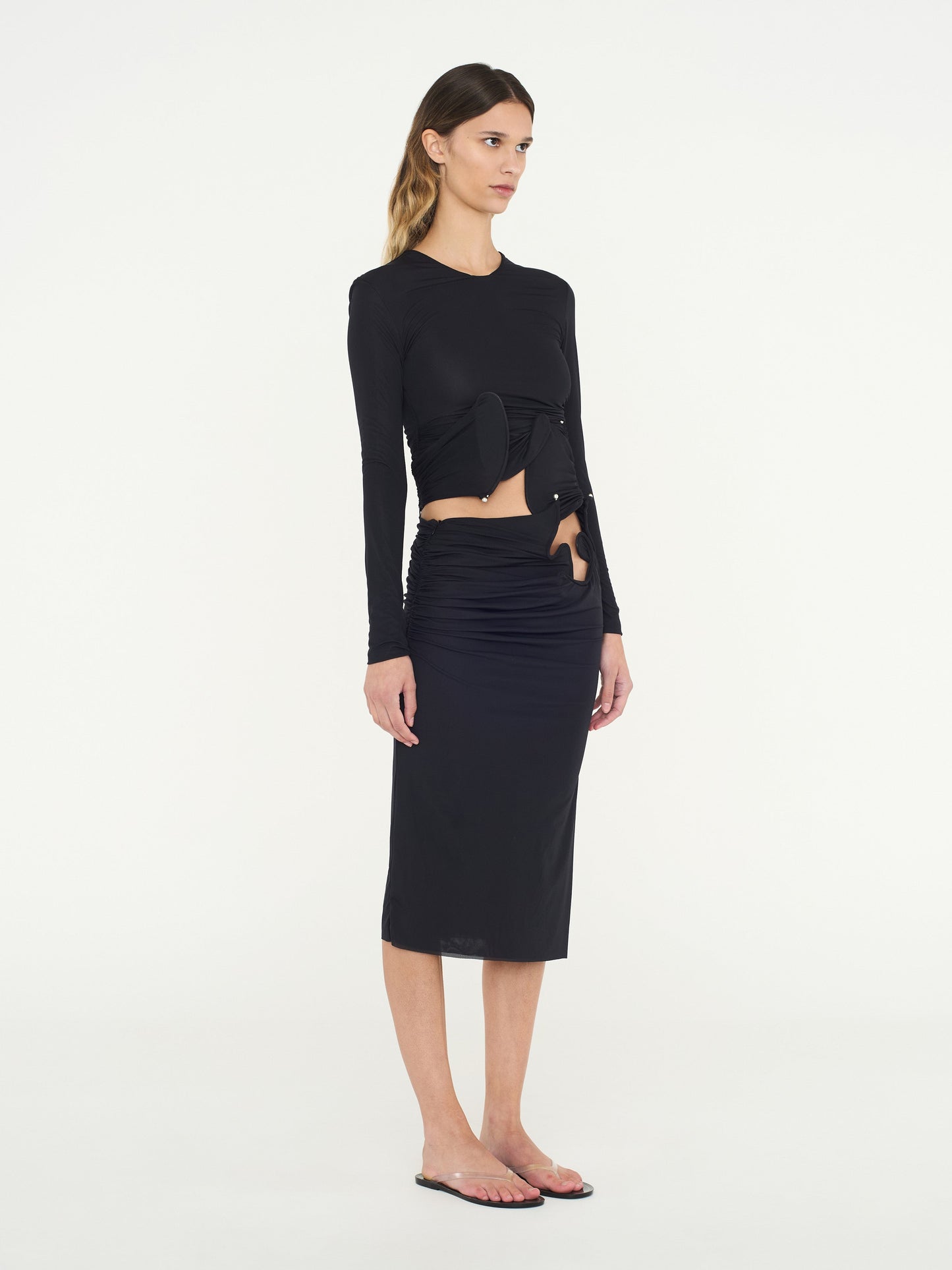 Christopher Esber Venus Midi Skirt (Black)