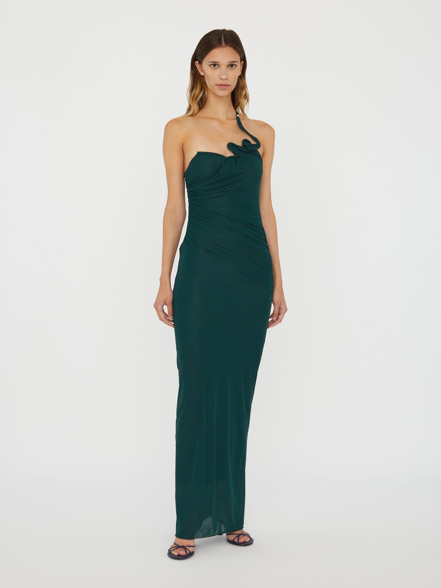 Christopher Esber Venus Single Strap Cami Dress (Evergreen)
