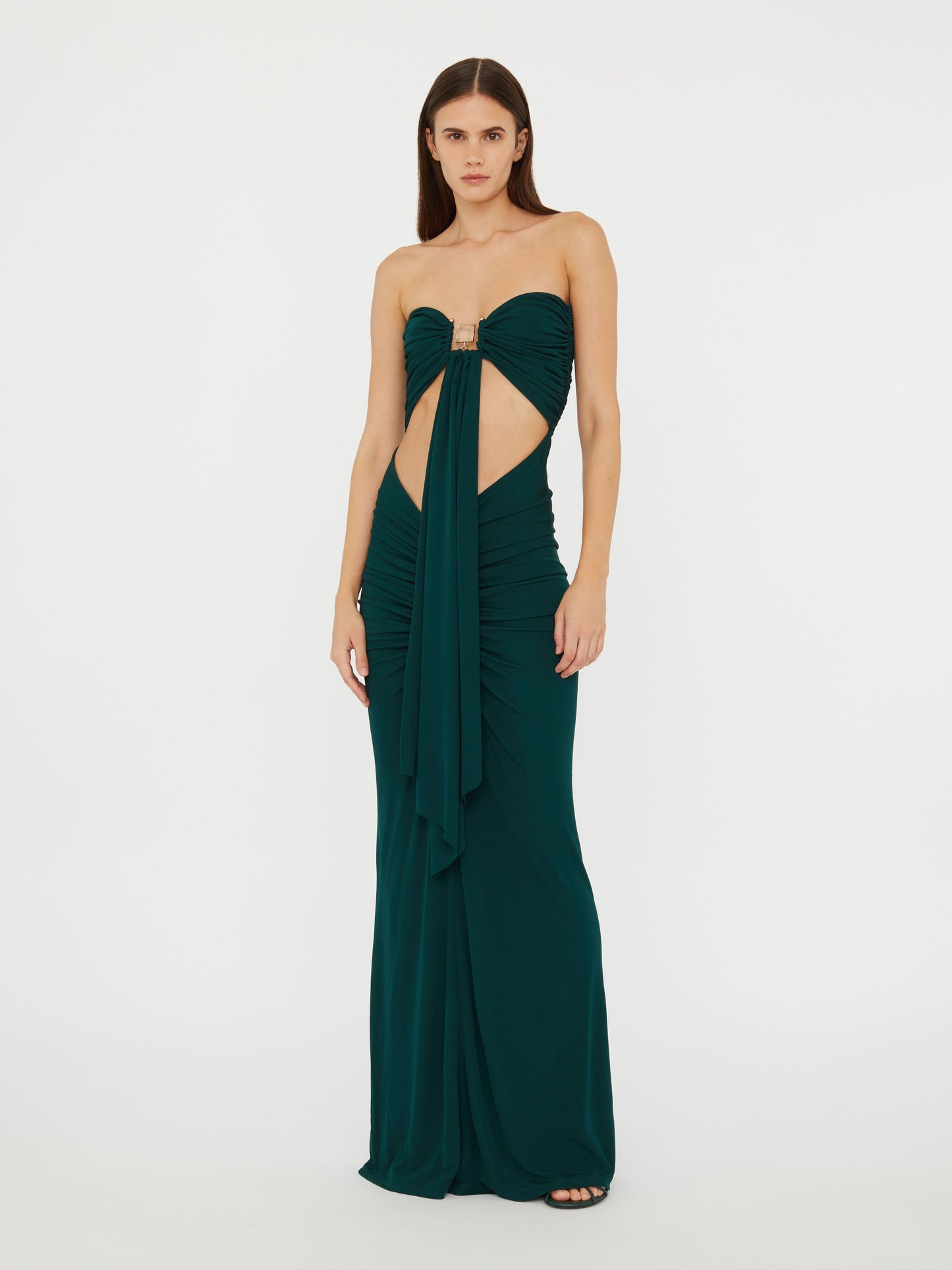 Christopher Esber Bezel Quartz Disconnect Dress (Evergreen)
