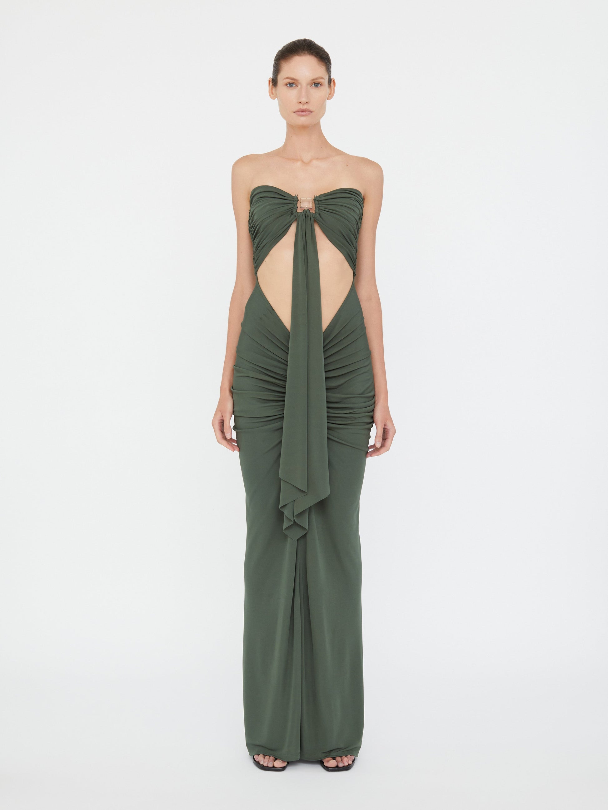 Image of Dresses. Productname: Christopher Esber Bezel Quartz Disconnect Dress in Green colour by brand - Christopher Esber