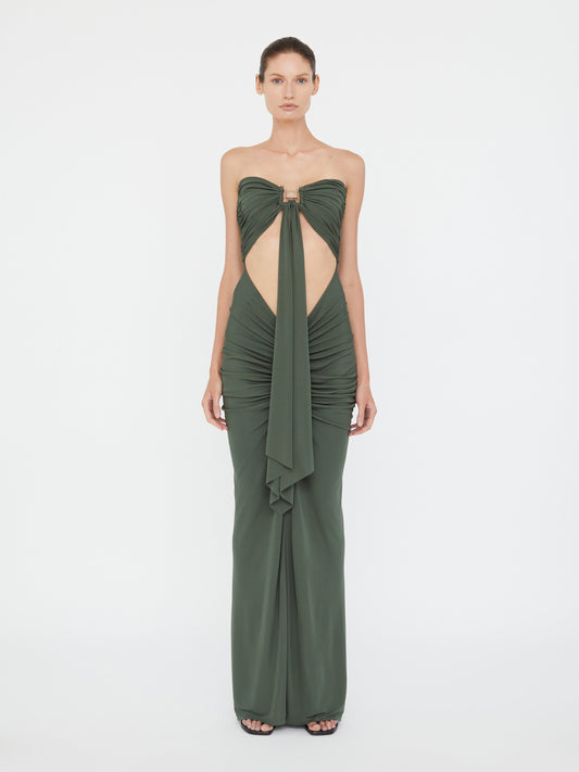 Image of Dresses. Productname: Christopher Esber Bezel Quartz Disconnect Dress in Green colour by brand - Christopher Esber