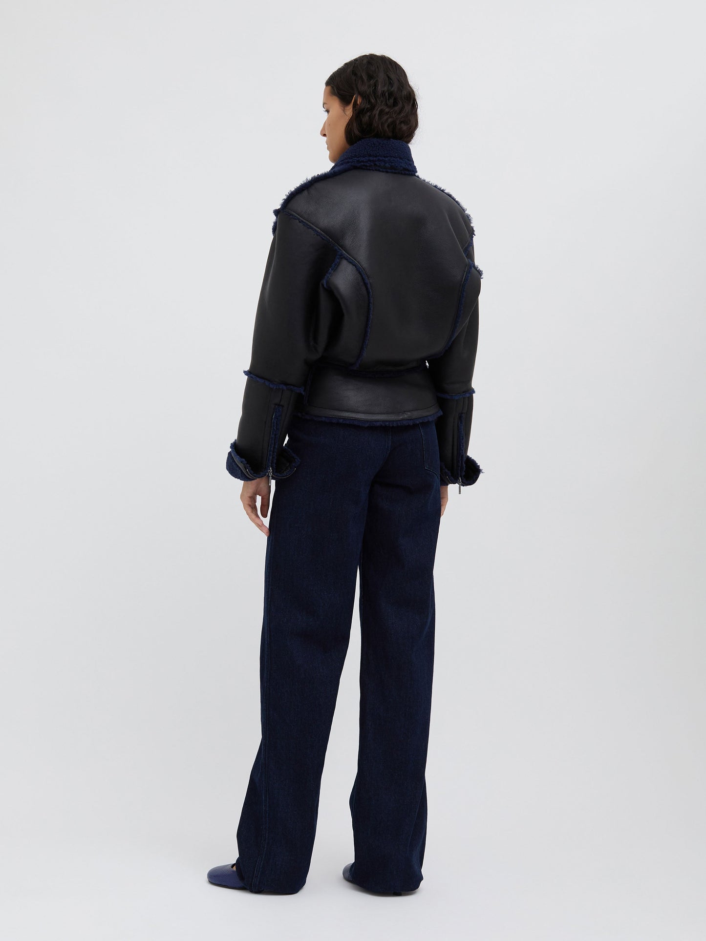 Christopher Esber Aviator Shearling Jacket (Graphite)