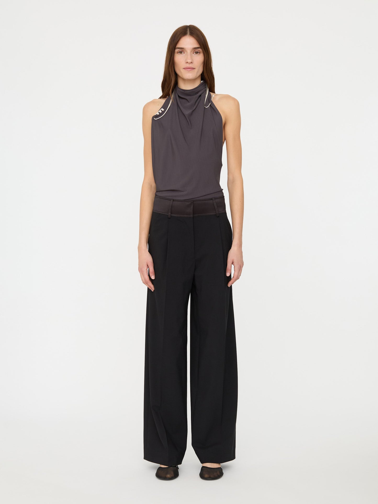 Christopher Esber Levitate Halter Top (Charcoal)