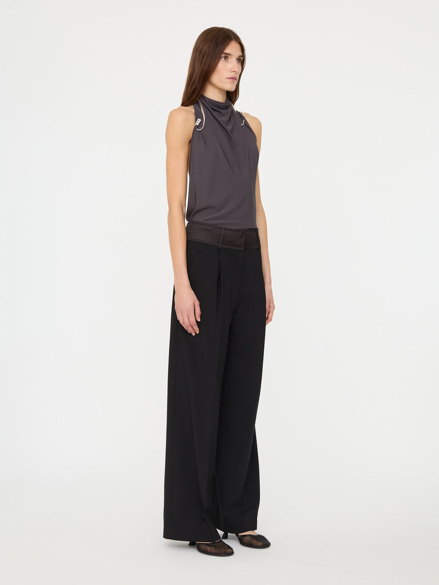 Christopher Esber Levitate Halter Top (Charcoal)