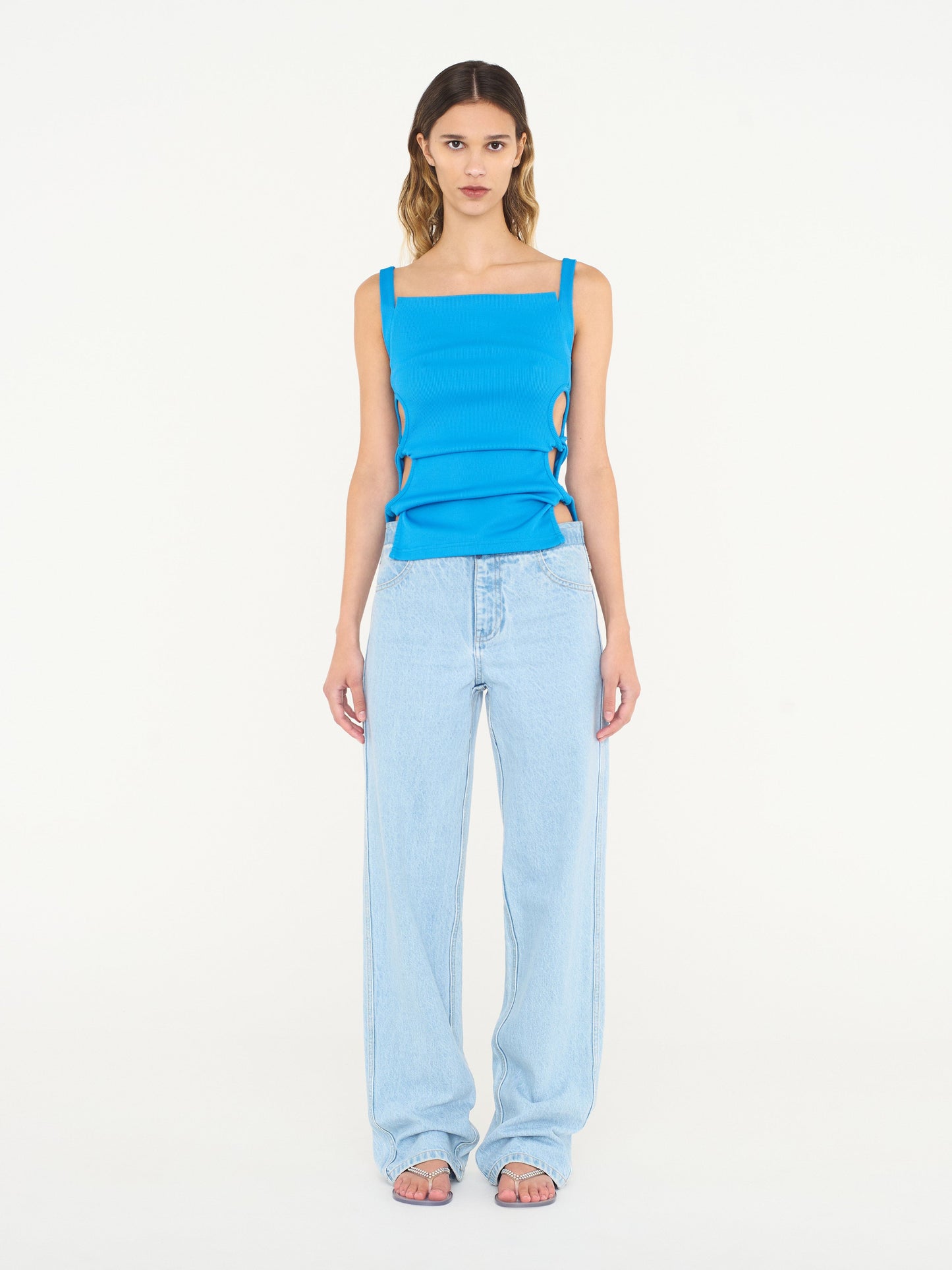 Christopher Esber Open Twist Apron Tank (Blue)