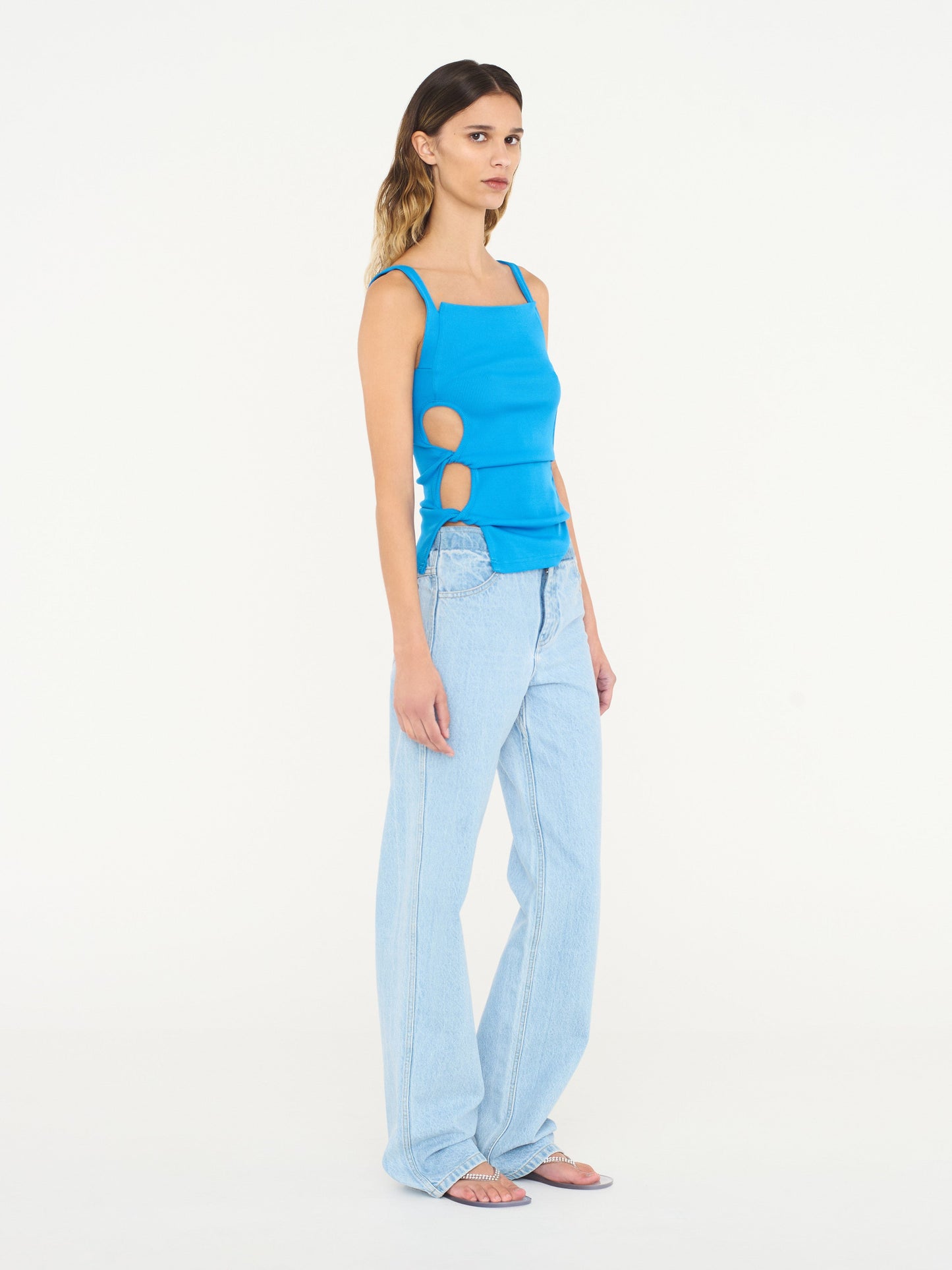 Christopher Esber Open Twist Apron Tank (Blue)