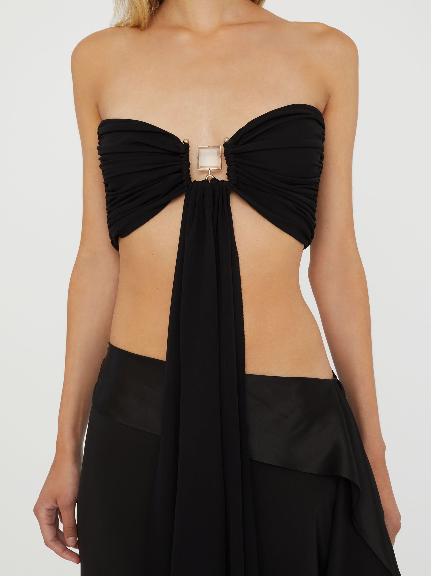 Christopher Esber Bezel Quartz Drape Top (Black)