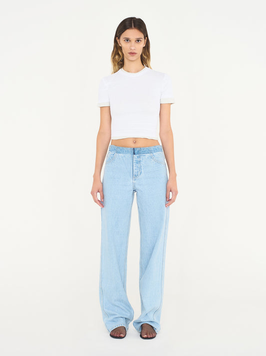 Image of T-Shirts. Productname: Sheer Overlay Loophole Tee in Grey colour by brand - Christopher Esber