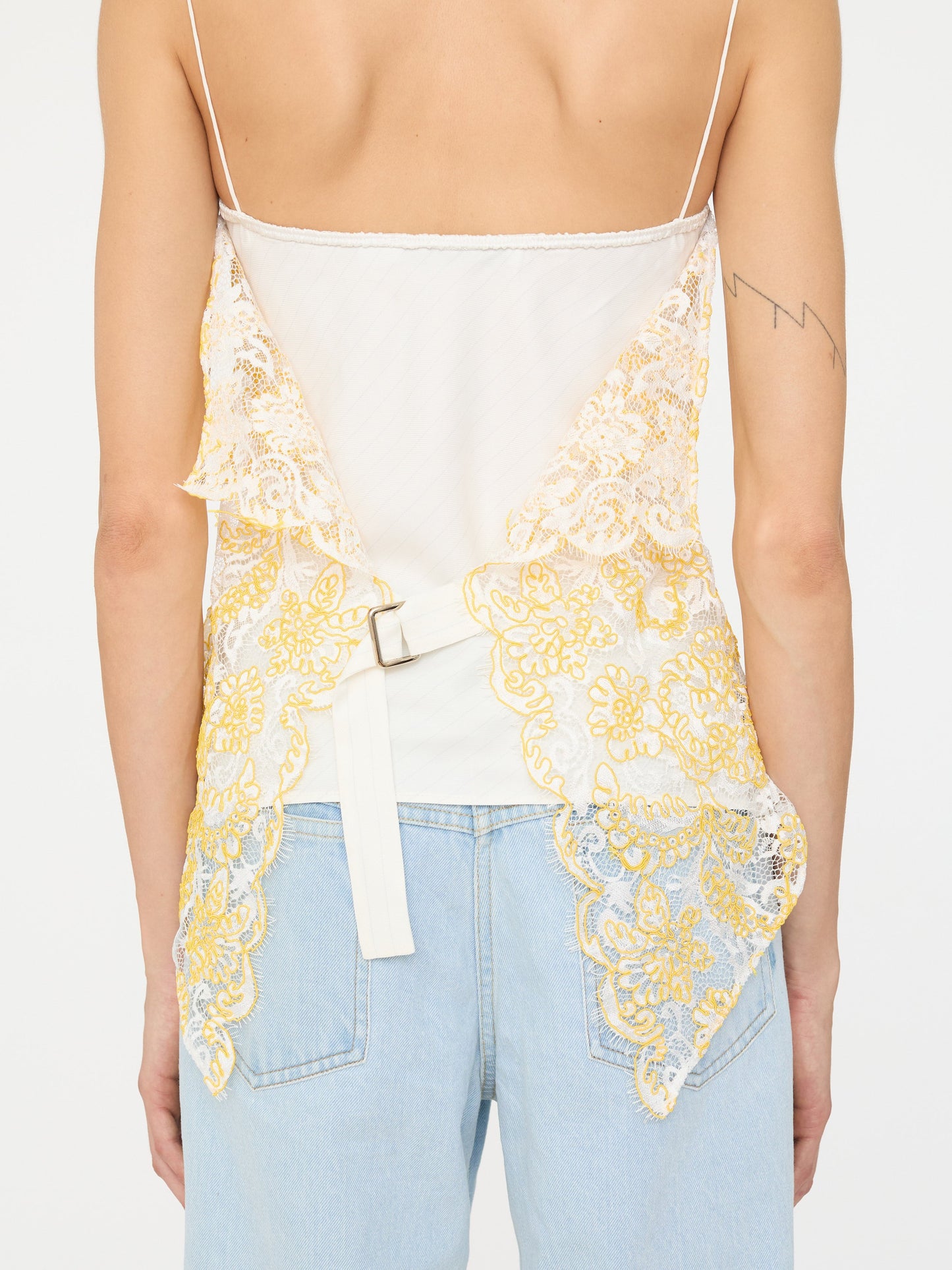 Christopher Esber Floating Lace Balconette Cami (Yellow)