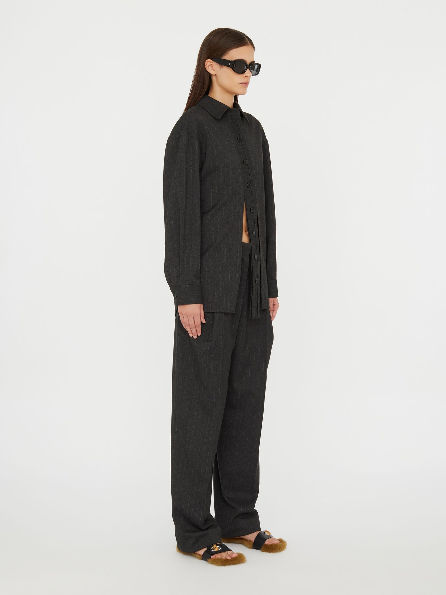 Christopher Esber Tailored Floating Tab Shirt (Stripe)